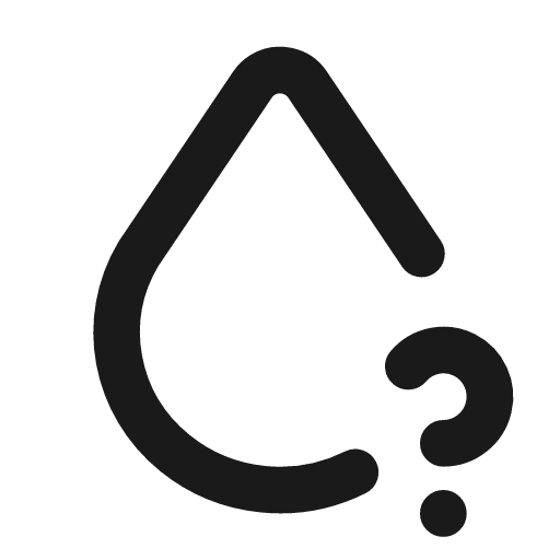 Droplet question icon, line style, from Tabler Icons