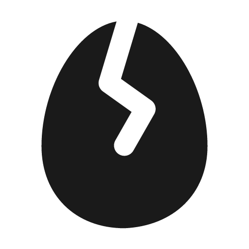 Egg cracked filled icon, filled style, from Tabler Icons