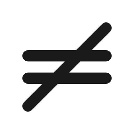 Equal not icon, line style, from Tabler Icons