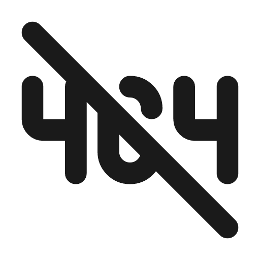 Error 404 off icon, line style, from Tabler Icons