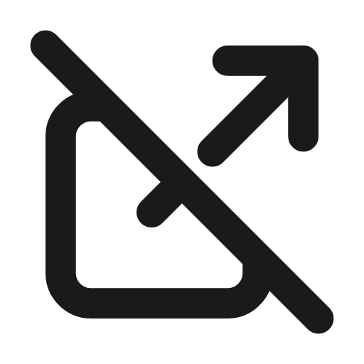 External link off icon, line style, from Tabler Icons