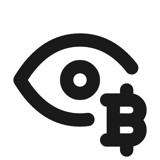 Eye bitcoin icon, line style, from Tabler Icons