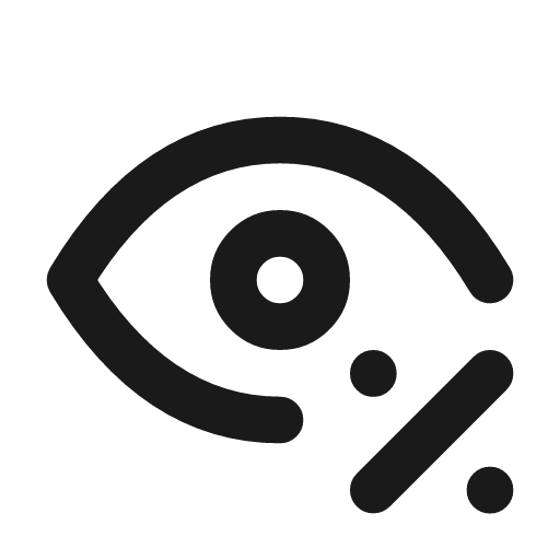 Eye discount icon, line style, from Tabler Icons