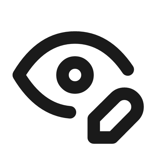 Eye edit icon, line style, from Tabler Icons