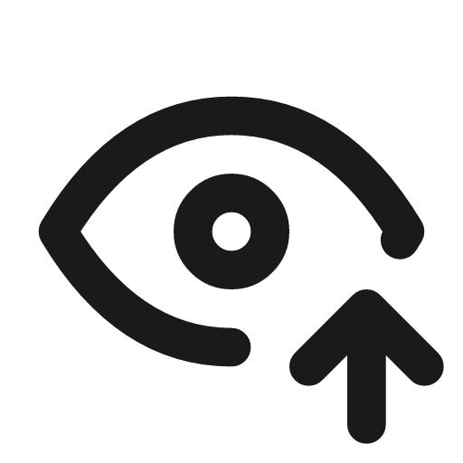 Eye up icon, line style, from Tabler Icons