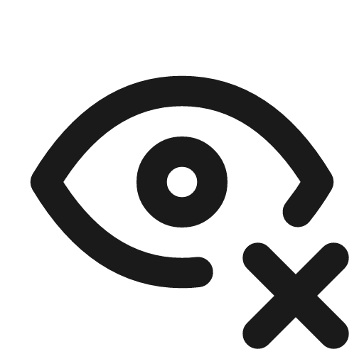Eye x icon, line style, from Tabler Icons