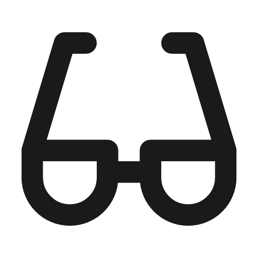 Eyeglass icon, line style, from Tabler Icons