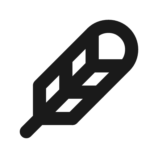 Feather icon, line style, from Tabler Icons