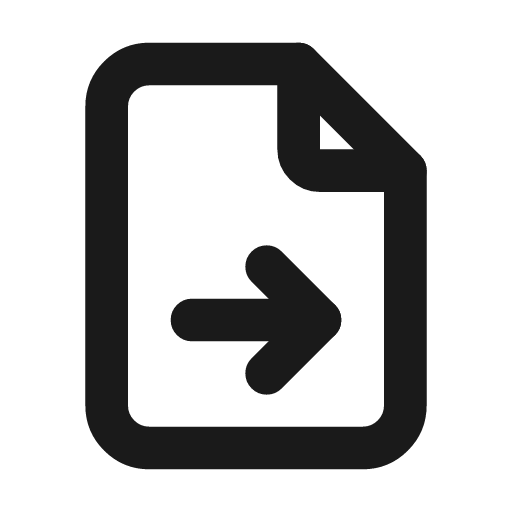 File arrow right icon, line style, from Tabler Icons