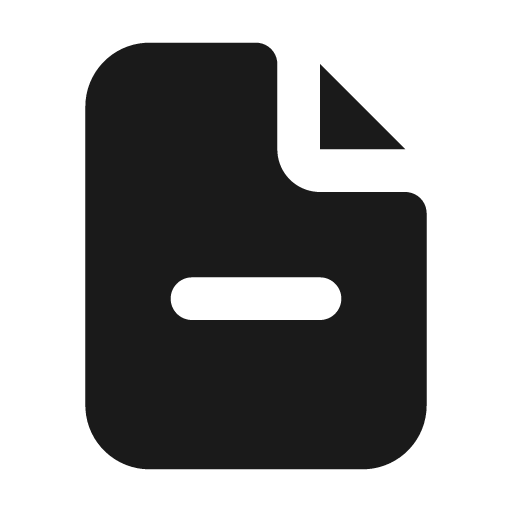 File minus filled icon, filled style, from Tabler Icons