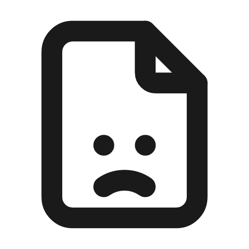 File sad icon, line style, from Tabler Icons