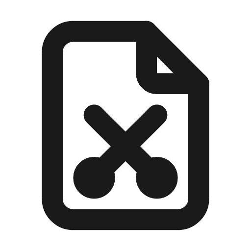 File scissors icon, line style, from Tabler Icons
