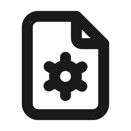File settings icon, line style, from Tabler Icons