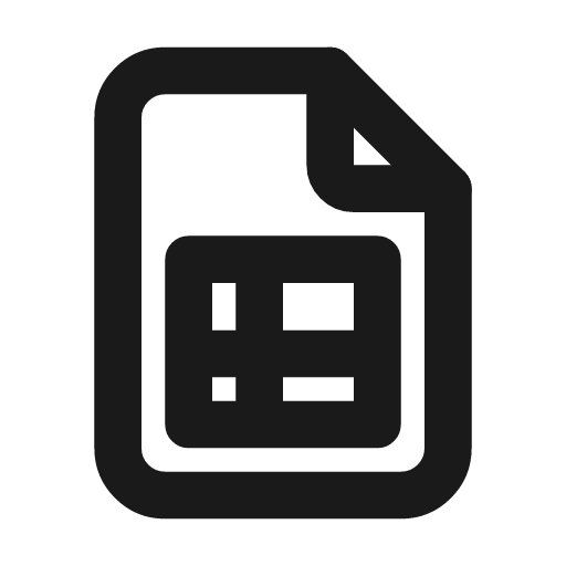 File spreadsheet icon, line style, from Tabler Icons