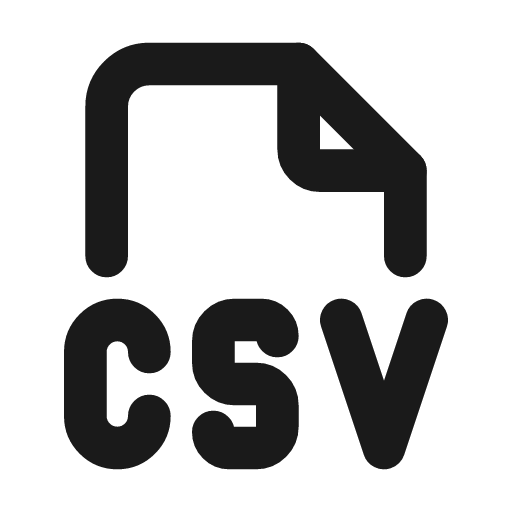 File type csv icon, line style, from Tabler Icons