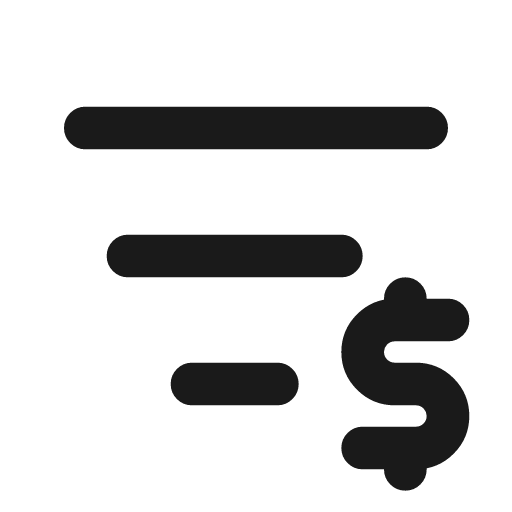Filter 2 dollar icon, line style, from Tabler Icons