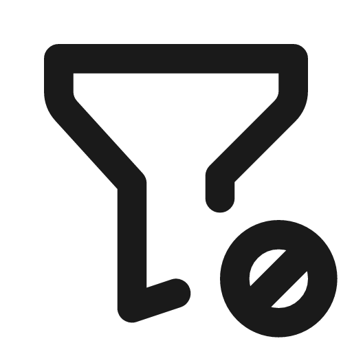 Filter cancel icon, line style, from Tabler Icons