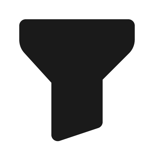 Filter filled icon, filled style, from Tabler Icons