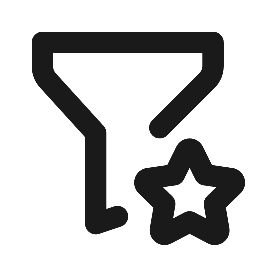 Filter star icon, line style, from Tabler Icons