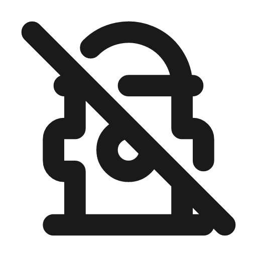 Fire hydrant off icon, line style, from Tabler Icons