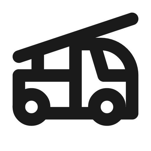 Firetruck icon, line style, from Tabler Icons