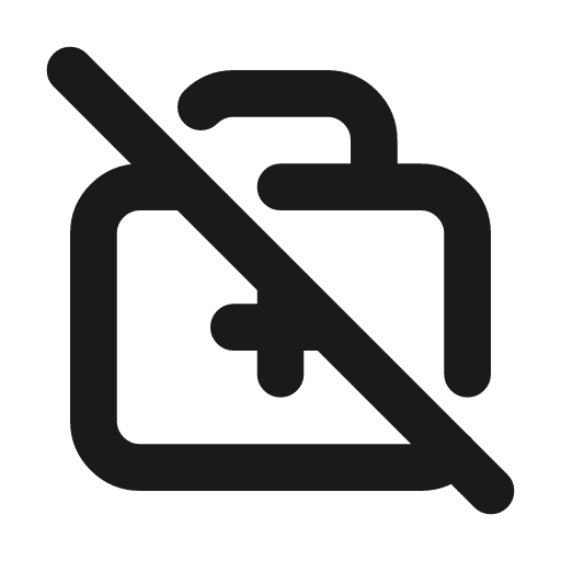 First aid kit off icon, line style, from Tabler Icons