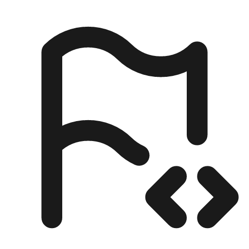 Flag code icon, line style, from Tabler Icons
