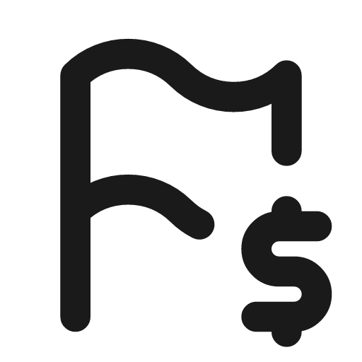 Flag dollar icon, line style, from Tabler Icons