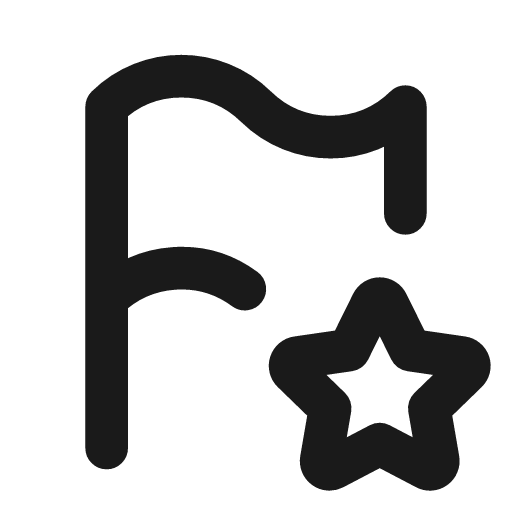 Flag star icon, line style, from Tabler Icons