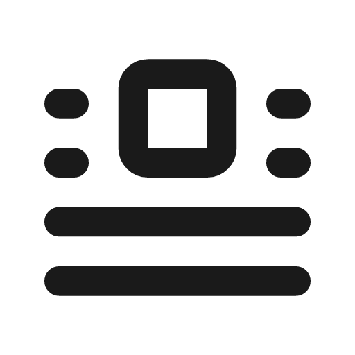 Float center icon, line style, from Tabler Icons