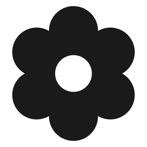 Flower filled icon, filled style, from Tabler Icons