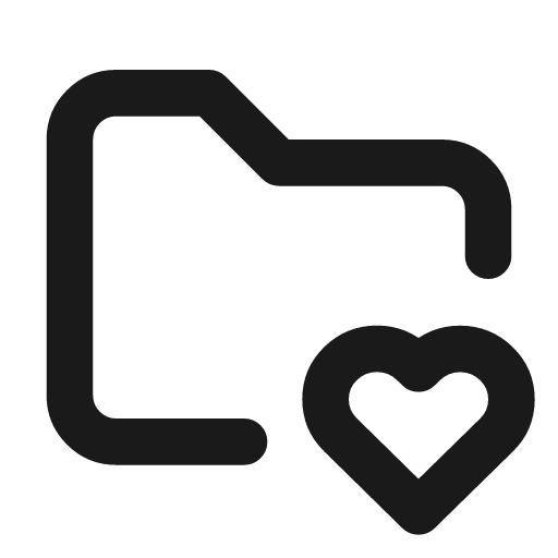 Folder heart icon, line style, from Tabler Icons