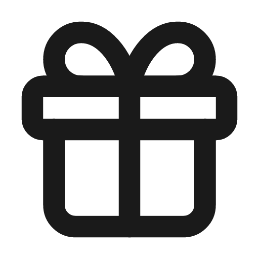 Gift icon, line style, from Tabler Icons