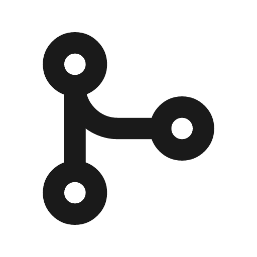 Git merge icon, line style, from Tabler Icons