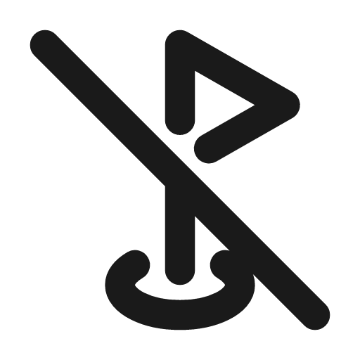 Golf off icon, line style, from Tabler Icons