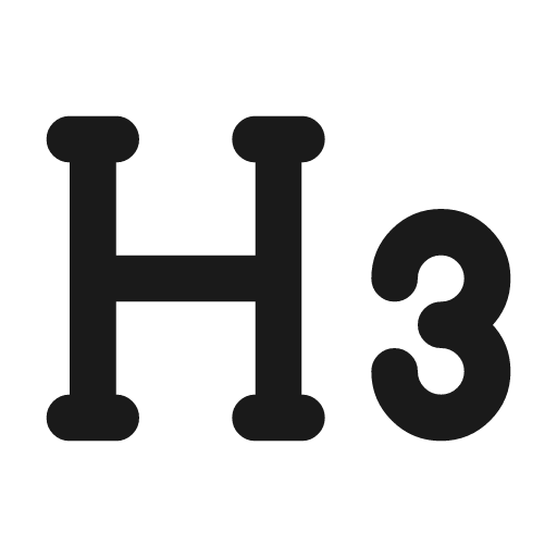 H 3 icon, line style, from Tabler Icons