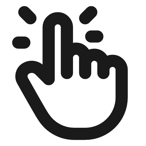 Hand click icon, line style, from Tabler Icons