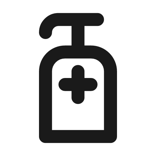 Hand sanitizer icon, line style, from Tabler Icons
