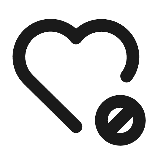 Heart cancel icon, line style, from Tabler Icons