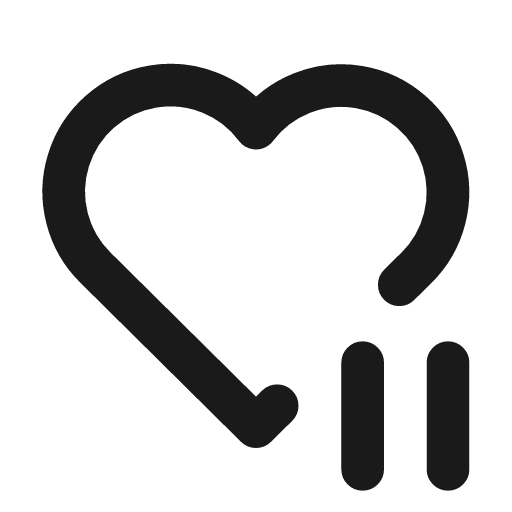 Heart pause icon, line style, from Tabler Icons