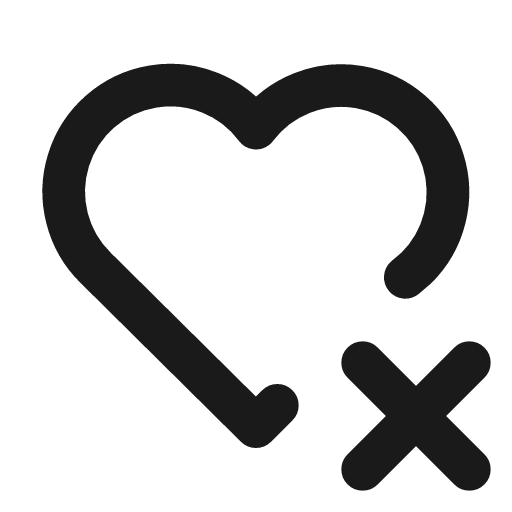 Heart x icon, line style, from Tabler Icons