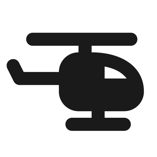 Helicopter filled icon, filled style, from Tabler Icons