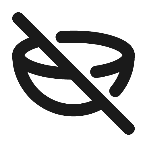 Hemisphere off icon, line style, from Tabler Icons