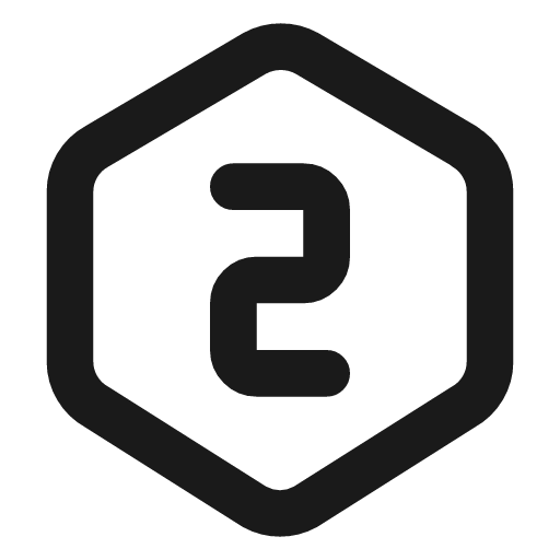 Hexagon number 2 icon, line style, from Tabler Icons