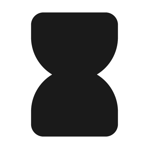 Hourglass filled icon, filled style, from Tabler Icons
