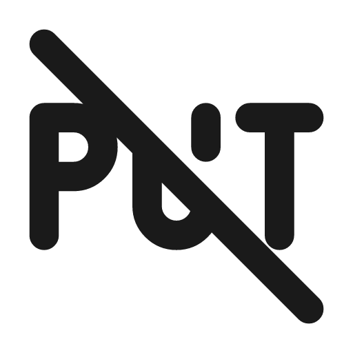 Http put off icon, line style, from Tabler Icons