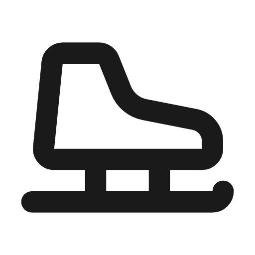 Ice skating icon, line style, from Tabler Icons