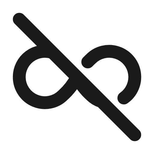 Infinity off icon, line style, from Tabler Icons
