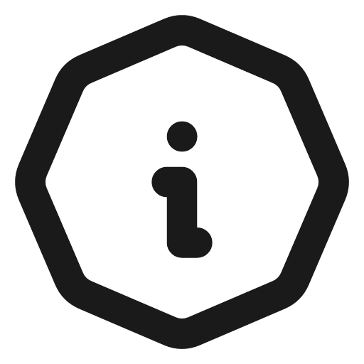 Info octagon icon, line style, from Tabler Icons