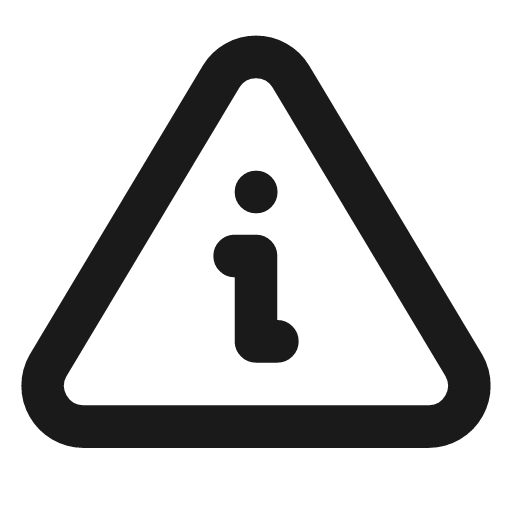 Info triangle icon, line style, from Tabler Icons